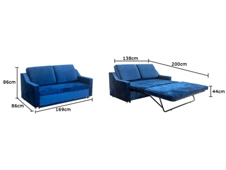 Sofá cama de tela convertible