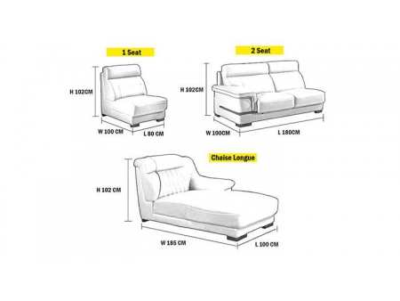 Sofá de piel contemporáneo GF089