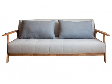 Sofá cama de tela con marco de madera