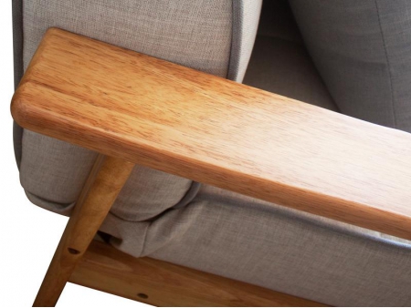 Sofá cama de tela con marco de madera