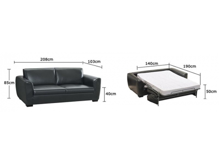 Sofá cama de cuero para hoteles