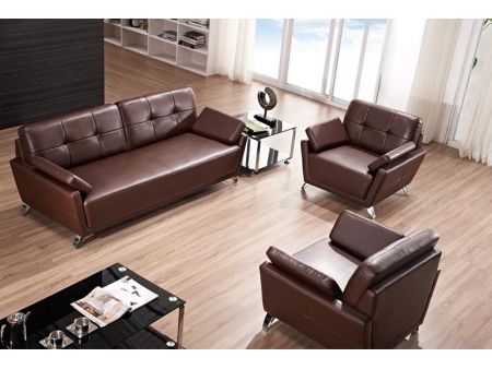 Set de sillones comerciales de cuero marrón