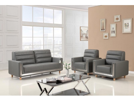 Sofá moderno para oficina de cuero gris