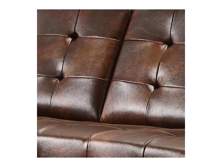 Set de sillones de cuero estilo antiguo con marco de madera