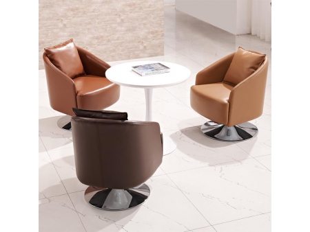 Set de sillones individuales de cuero para sala de recepción