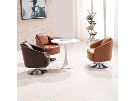 Set de sillones individuales de cuero para sala de recepción