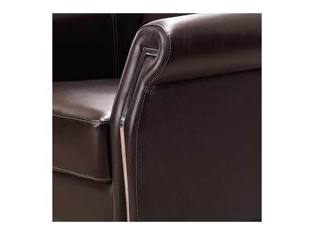 Set de sillones de oficina de cuero marrón