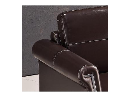 Set de sillones de oficina de cuero marrón