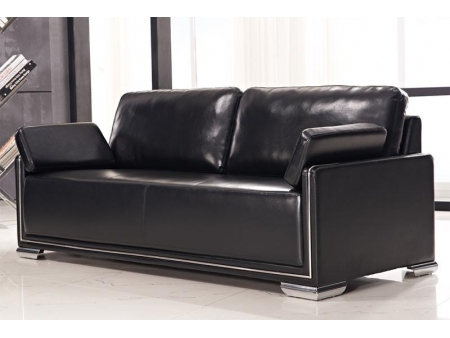 Sofá para recepción de cuero negro