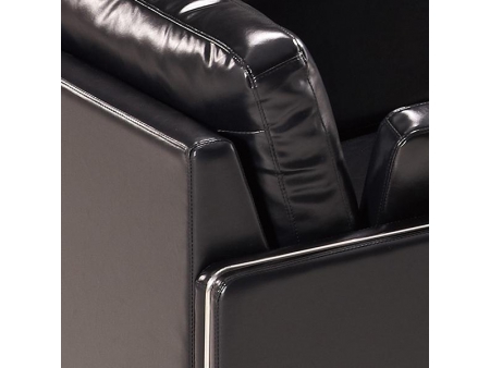 Sofá para recepción de cuero negro