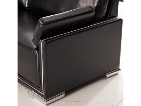 Sofá para recepción de cuero negro