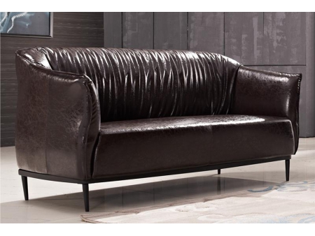 Sillón para oficina de cuero marrón estilo antiguo