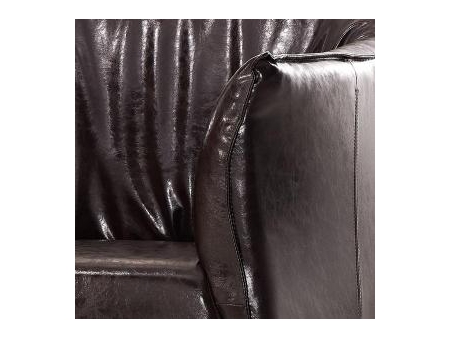 Sillón para oficina de cuero marrón estilo antiguo