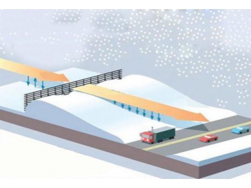 ¿Por qué se debe colocar el vallado para nieve a cierta distancia de la carretera o de la vía férrea?