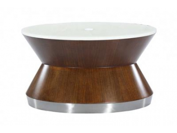 Mesa auxiliar de café con encimera de mármol
