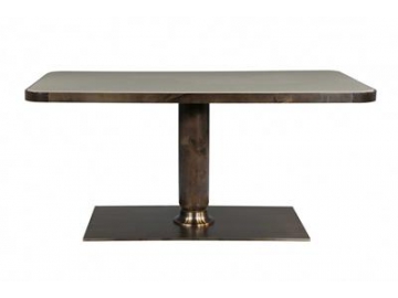 Mesa de comedor moderna de madera y metal