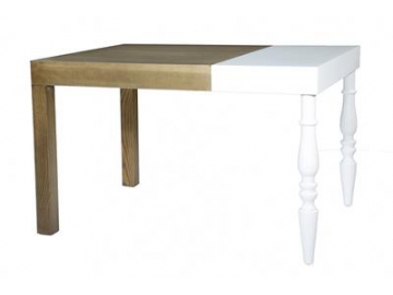Mesa de comedor de madera de dos colores