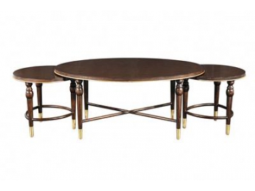 Mesa ratona ovalada de madera