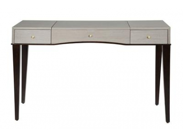 Mesa de maquillaje de madera con espejo plegable