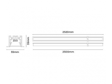 Perfiles de aluminio para luminaria LED empotrable  LE5535