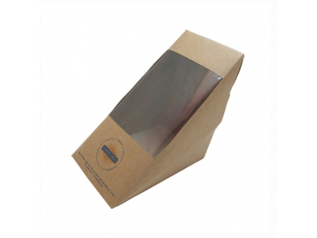 Caja para sándwiches, cajas de cartón para alimentos con ventana