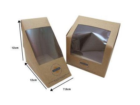 Caja para sándwiches, cajas de cartón para alimentos con ventana