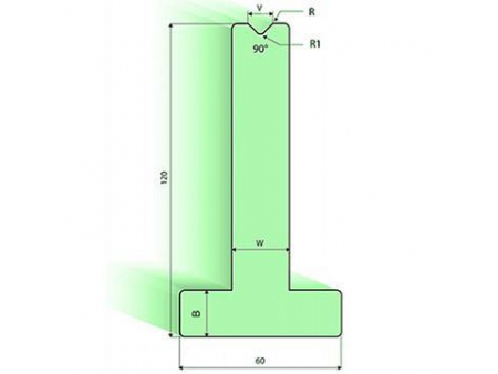 Matrices en T 90°, H=120mm, Utillaje para plegadora Amada