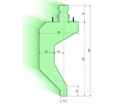 Punzones de radio con soporte R 7-50, Utillaje para plegadora Trumpf