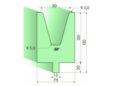 Matrices 30°, H=100mm, Utillaje para plegadora Trumpf