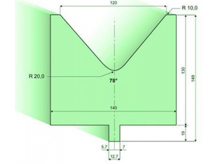 Matrices 78°, H=130mm, Utillaje para plegadora LVD
