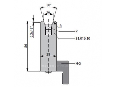 Matrices 30°, H=86mm, Utillaje para plegadora Bystronic
