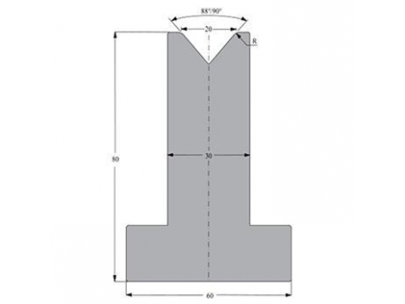 Matrices 88/90°, H=80mm, Utillaje para plegadora Bystronic