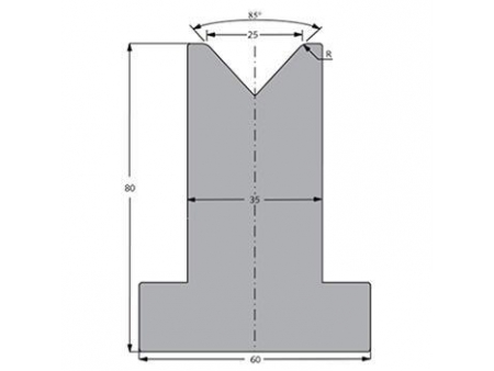 Matrices 85°, H=80mm, Utillaje para plegadora Bystronic