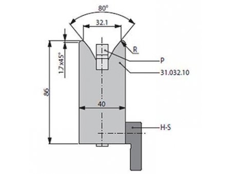 Matrices 75°, H=120mm, Utillaje para plegadora Bystronic