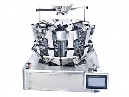 Pesadora Compacta de Alta Precisión para productos de flujo libre（10, 12, o 14 cabezales opcionales;5-60g、5-100g、5-200g;0.3L、0.5