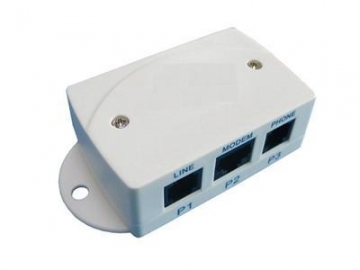 Filtro ADSL, 1 hembra RJ11 a hembras RJ45 y RJ11