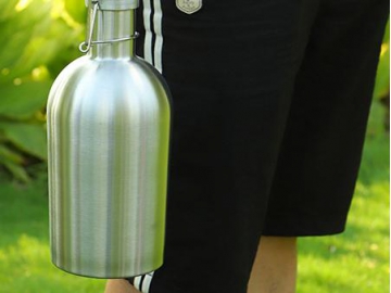 Growler Grande de Acero Inoxidable, con Tapón Hermético