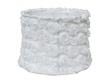 Pantalla para Lámpara, Forma Cilíndrica con Flores de Seda    DJL0498