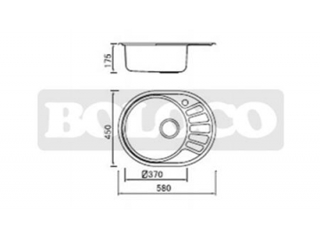 Fregadero de una tina de acero inoxidable con escurridor BL-904