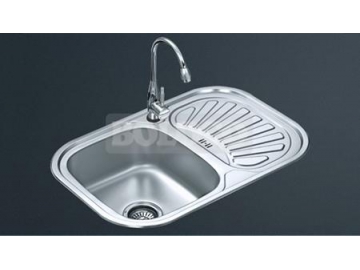 Fregadero de 1 cubeta de acero inoxidable con escurridor BL-881