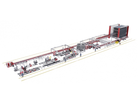 Línea de producción de carretes de tubería prefabricados con transportador modular