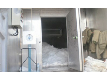 Maldivas-- Máquina de placas de hielo en contenedores y almacenamiento de hielo