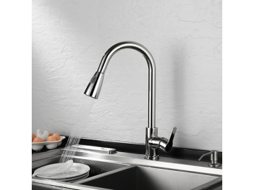Grifería para fregadero monocomando extensible duchador cromo   SW-KFS008