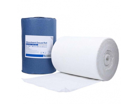 Máquina plegadora y enrolladora de gasa absorbente