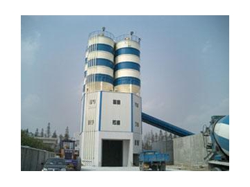 Planta de hormigón con cangilón