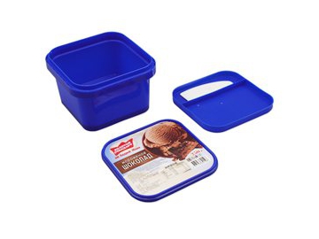 Contenedor con tapa y cuchara de plástico IML de 1200ml, CX026