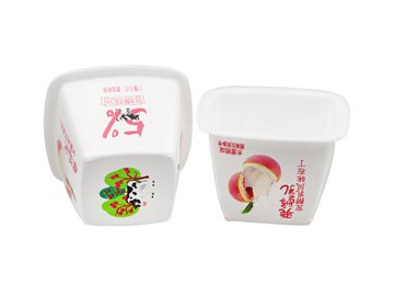 Contenedor con tapa de plástico IML de 55ml (blanco), CX046