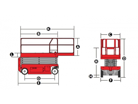 Elevador de tijera autopropulsada eléctrica, Serie XE-W
