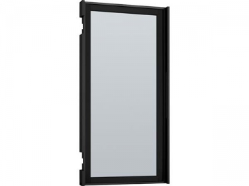 Puerta de vidrio con marco de aluminio (bisagra con pasador)
