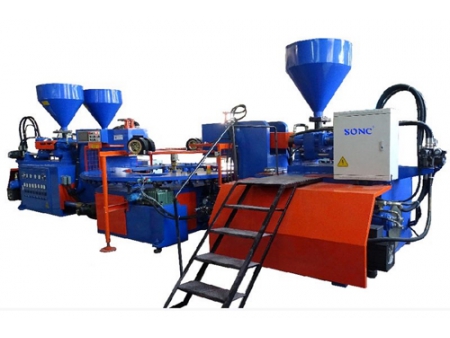 Máquina de Inyección, Tres Colores para Tiras de Sandalias EB308D/EB310D